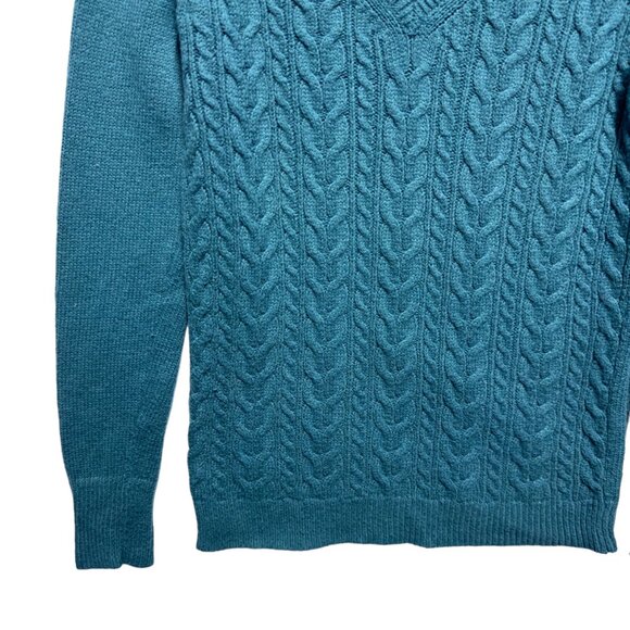 Talbots 30% Lambswool Thick Cable Knit Sweater Pullover - Picture 5 of 8